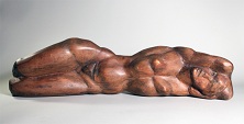 Marg Moll, Liegender Akt, Holz, Bronze H 25 cm, L 80 cm, 1955